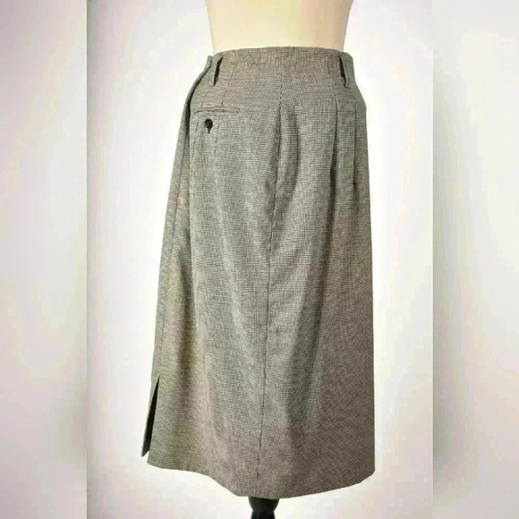 JIL SANDER Black White Gray Houndstooth Fitted Wool Pencil Skirt 40EU  4US Italy - Picture 3 of 10